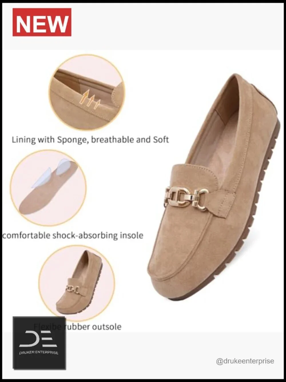 Faux Suede Loafers Cute Slip On Driving Flats Comfortable Lightweight
